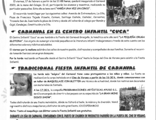PROGRAMACION DE CARNAVAL 2023