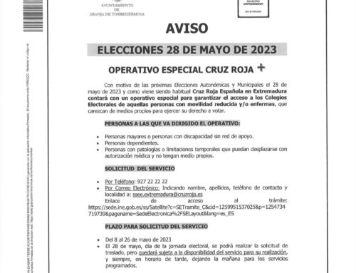 AVISO. ELECCIONES 28 DE MAYO DE 2023.