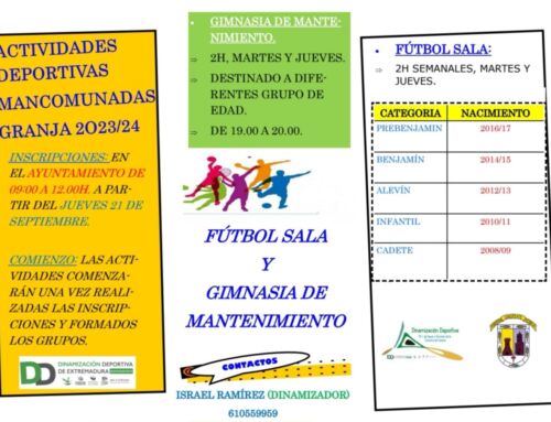 ACTIVIDADES DEPORTIVAS MANCOMUNADAS. GRANJA 2023-2024